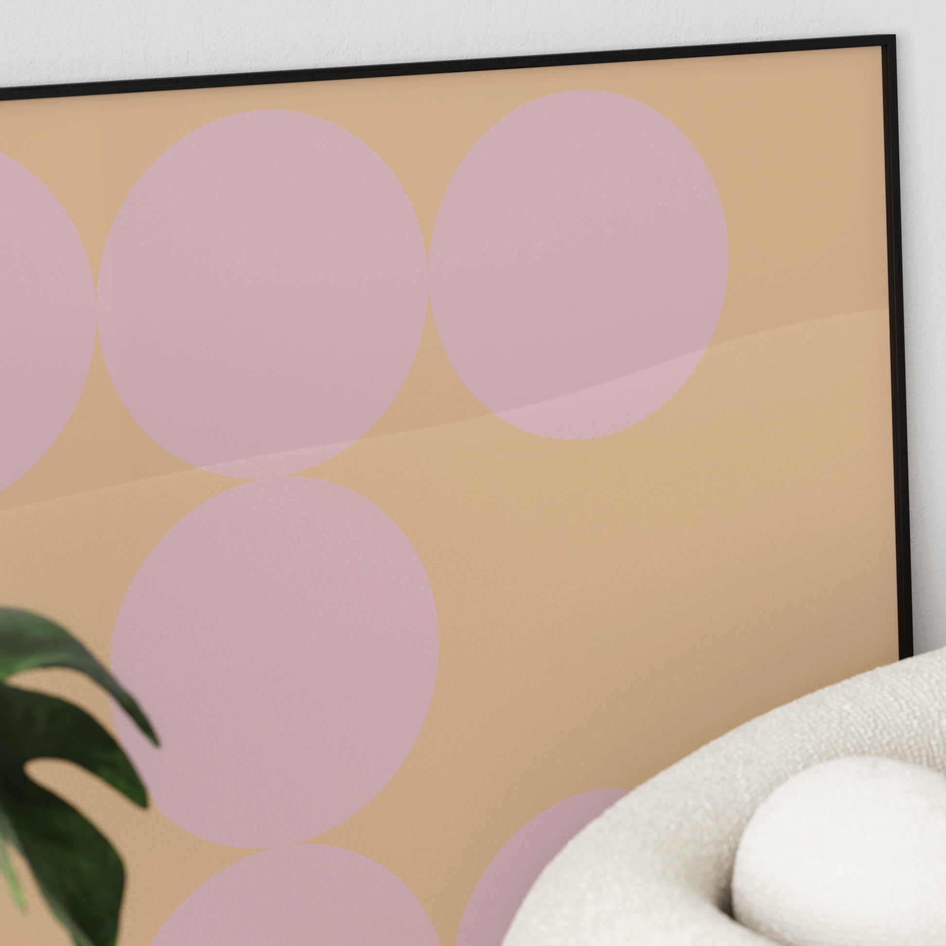 Detail of a minimalist contemporary pastel colors art print.