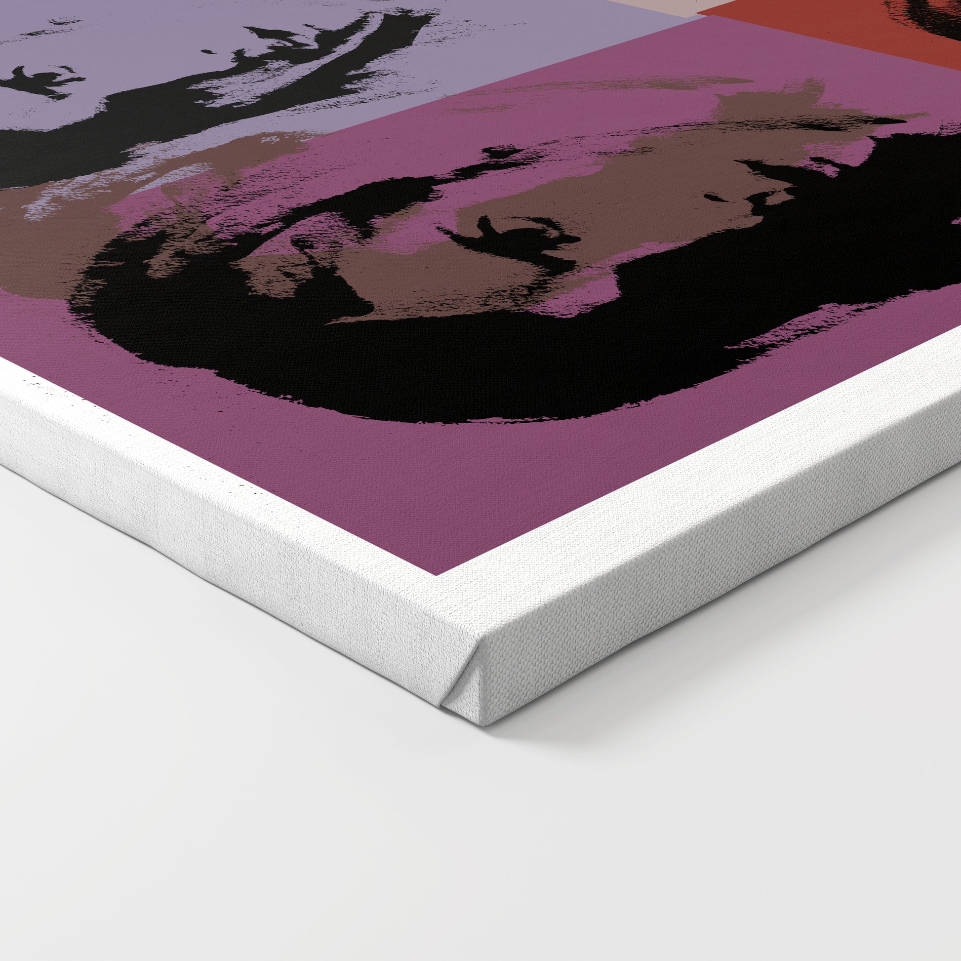 Pink portrait repetition pop art art print on canvas.