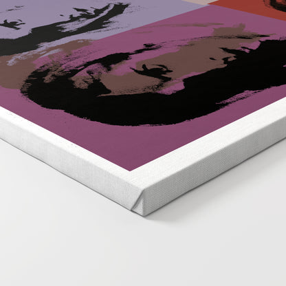 Pink portrait repetition pop art art print on canvas.