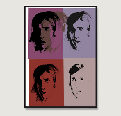 Pink portrait repetition pop art art print.
