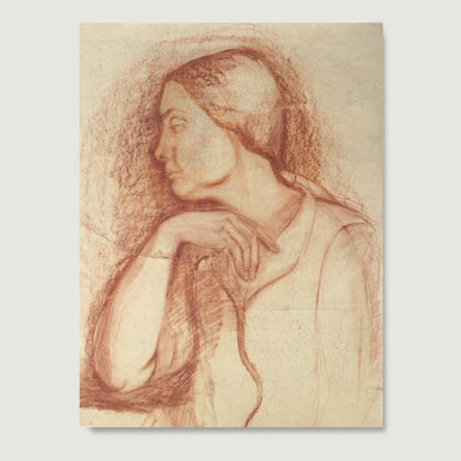High quality limited edition fine art print depicting a sanguine portrait of a lady.