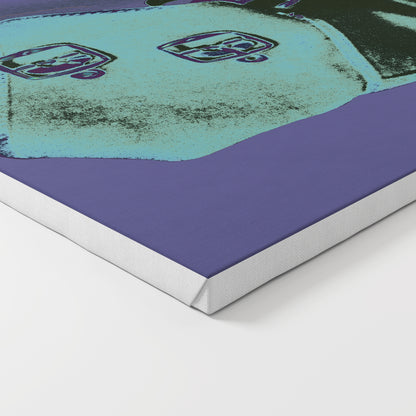 Purple boot pop art art print on canvas.