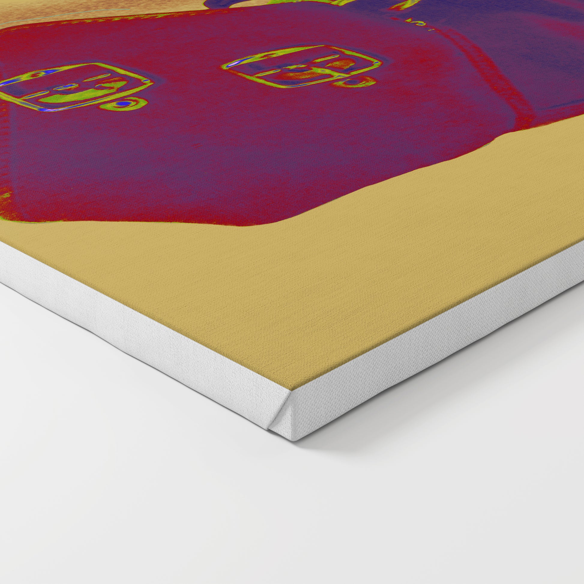 Red boot, colorful pop art art print on canvas.