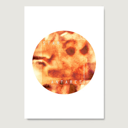 Star Antares minimalist graphic art print on paper.