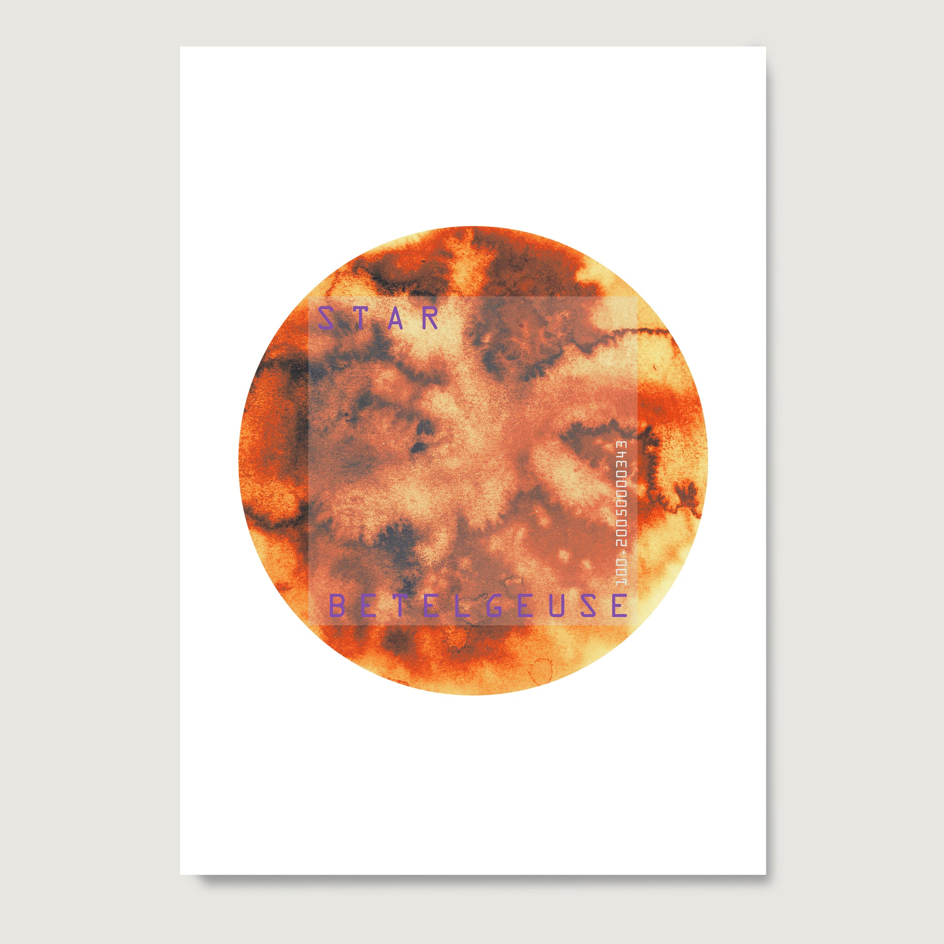 Star Betelgeuse minimalist graphic art print on paper.