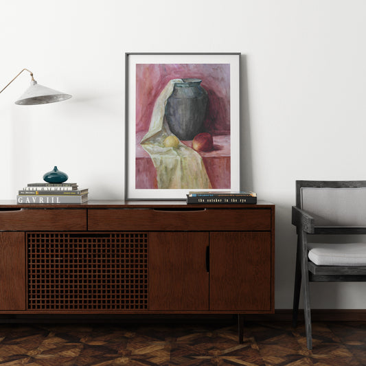 Classic academic watercolor study art print in an elegant space.