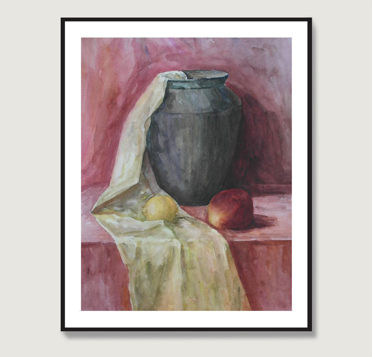 Classic academic watercolor study art print.
