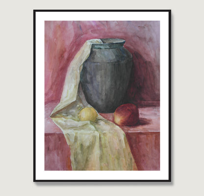 Classic academic watercolor study art print.