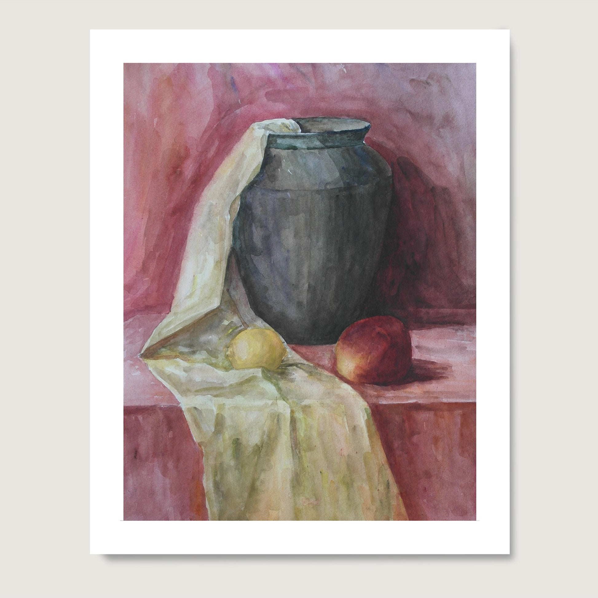 Classic academic watercolor study art print on paper.