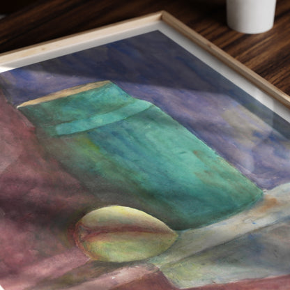 Detail of a watercolor still life study art print.