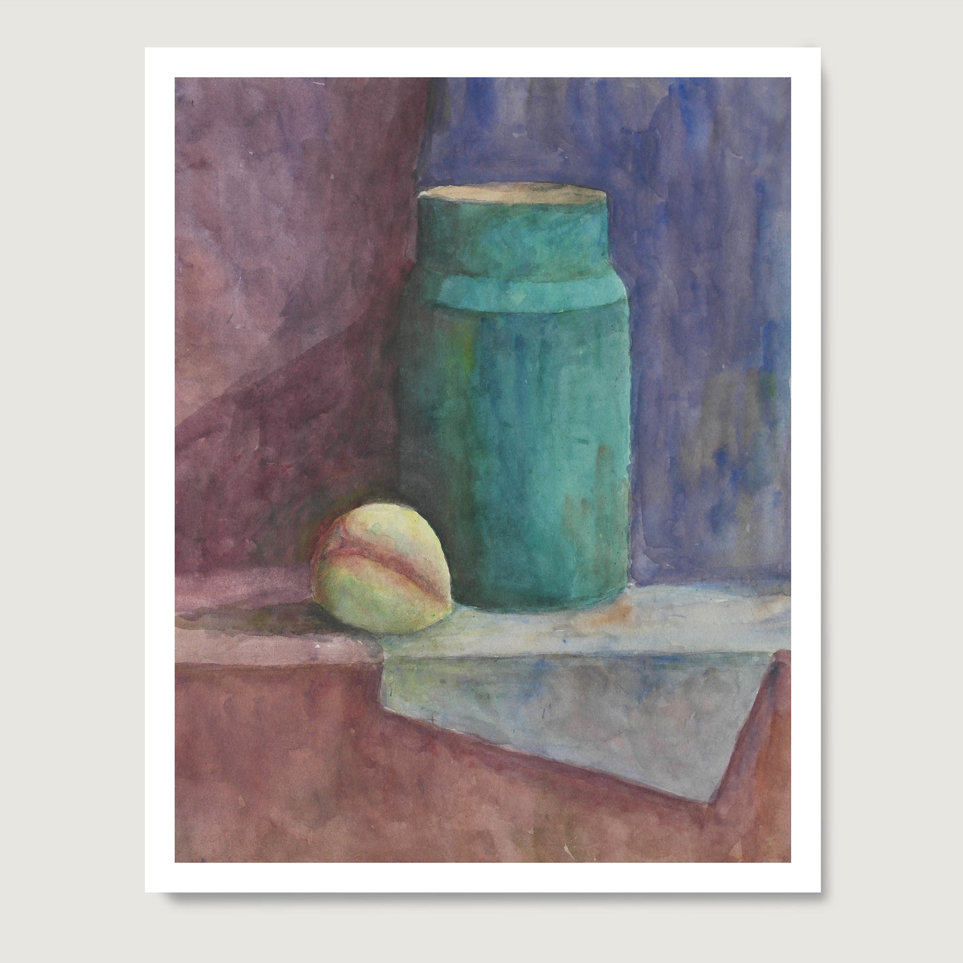 Watercolor still life study art print on paper.