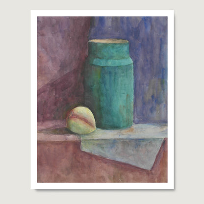 Watercolor still life study art print on paper.