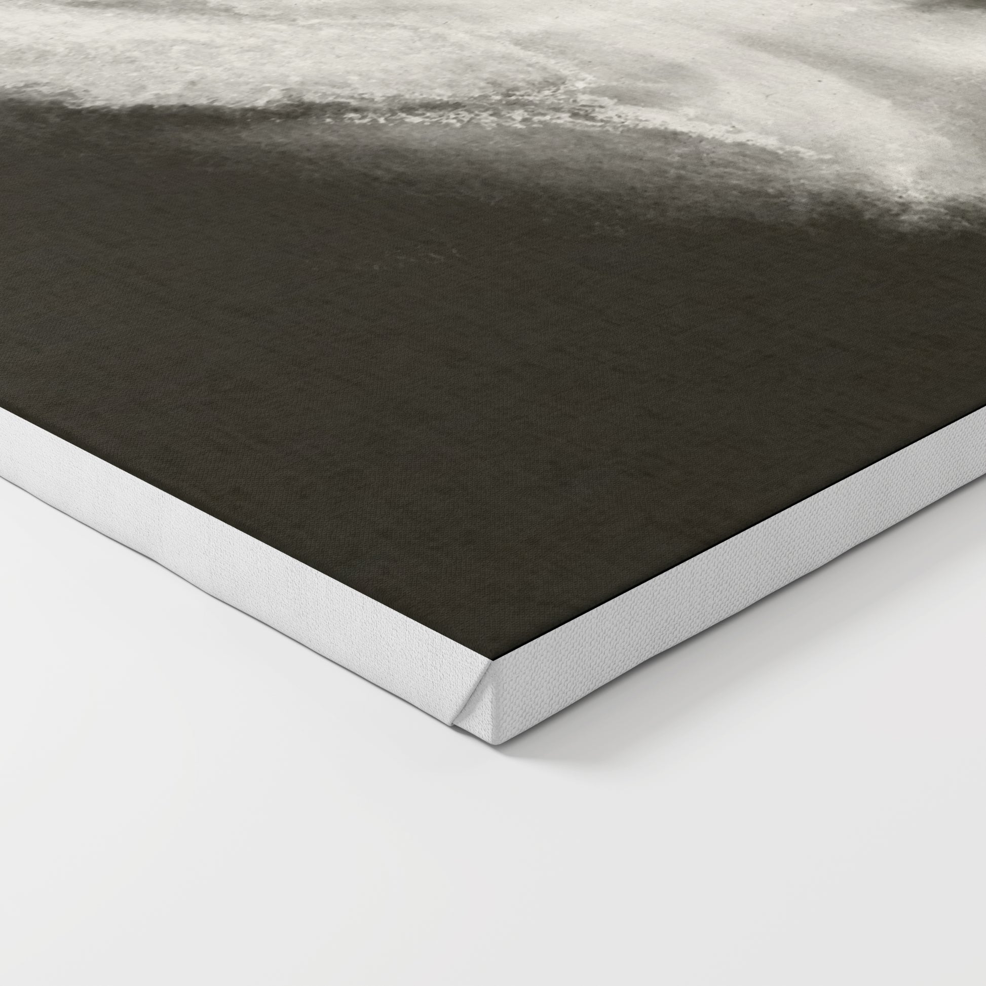 Abstract black and white art print on canvas.