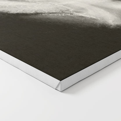 Abstract black and white art print on canvas.