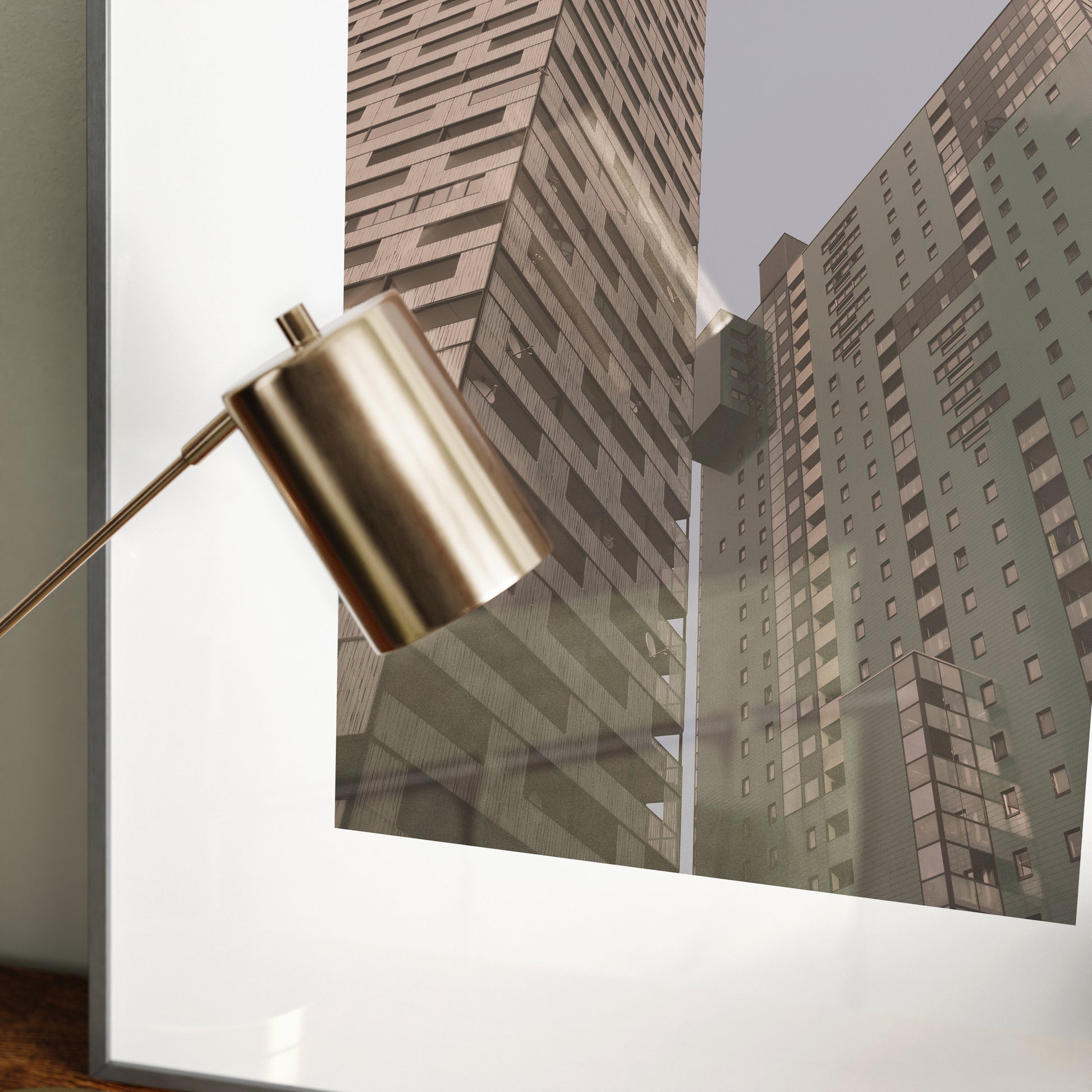 Detail of a contemporary architecture, Vienna urban photography art print.