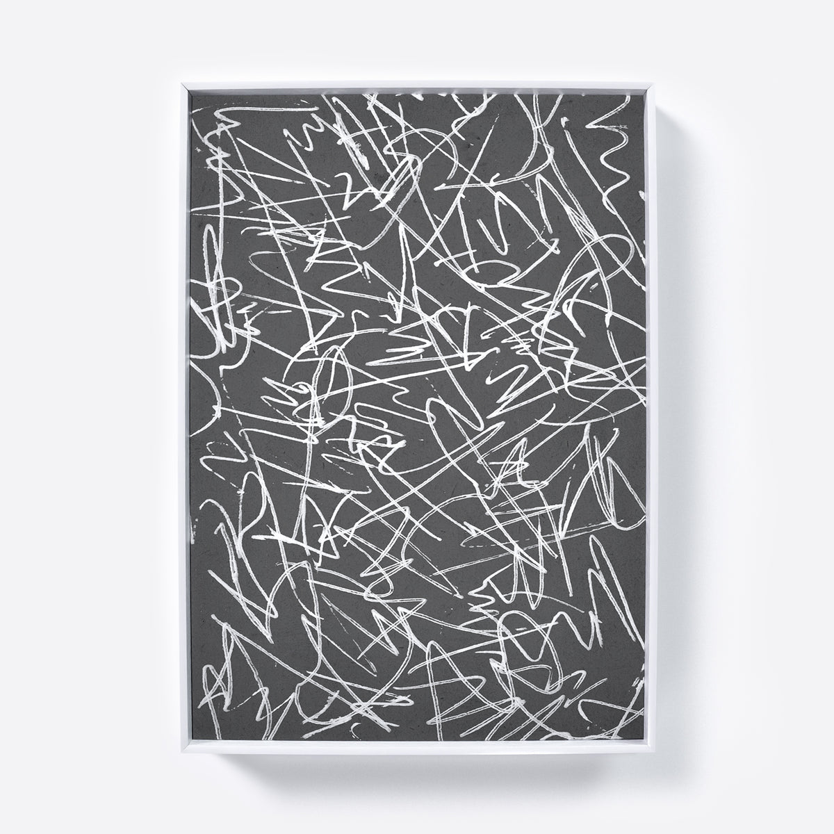Black and white abstract art print.