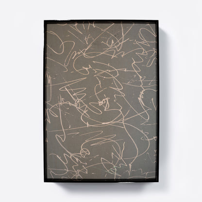 Monochrome abstract art print.