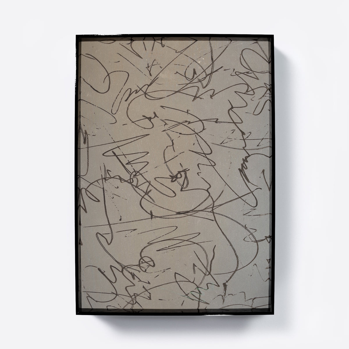 Monochrome abstract contemporary art print.