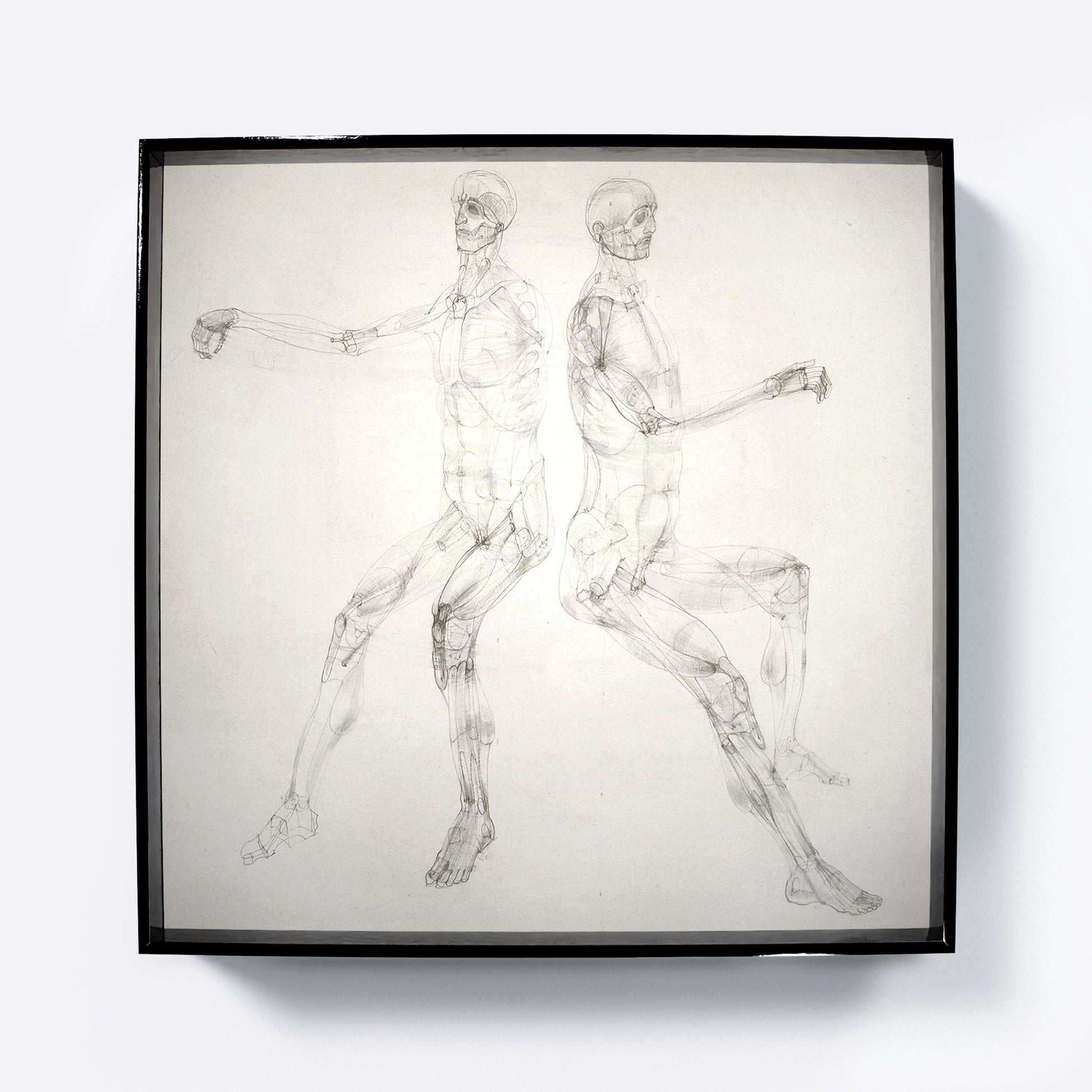 Anatomy art print depicting the human body, with two seated figures.