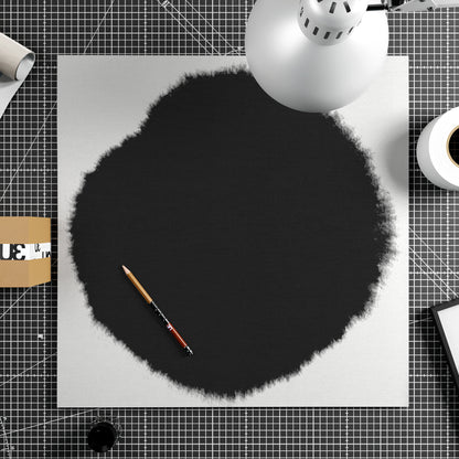 Abstract minimalist black and white art print on paper.