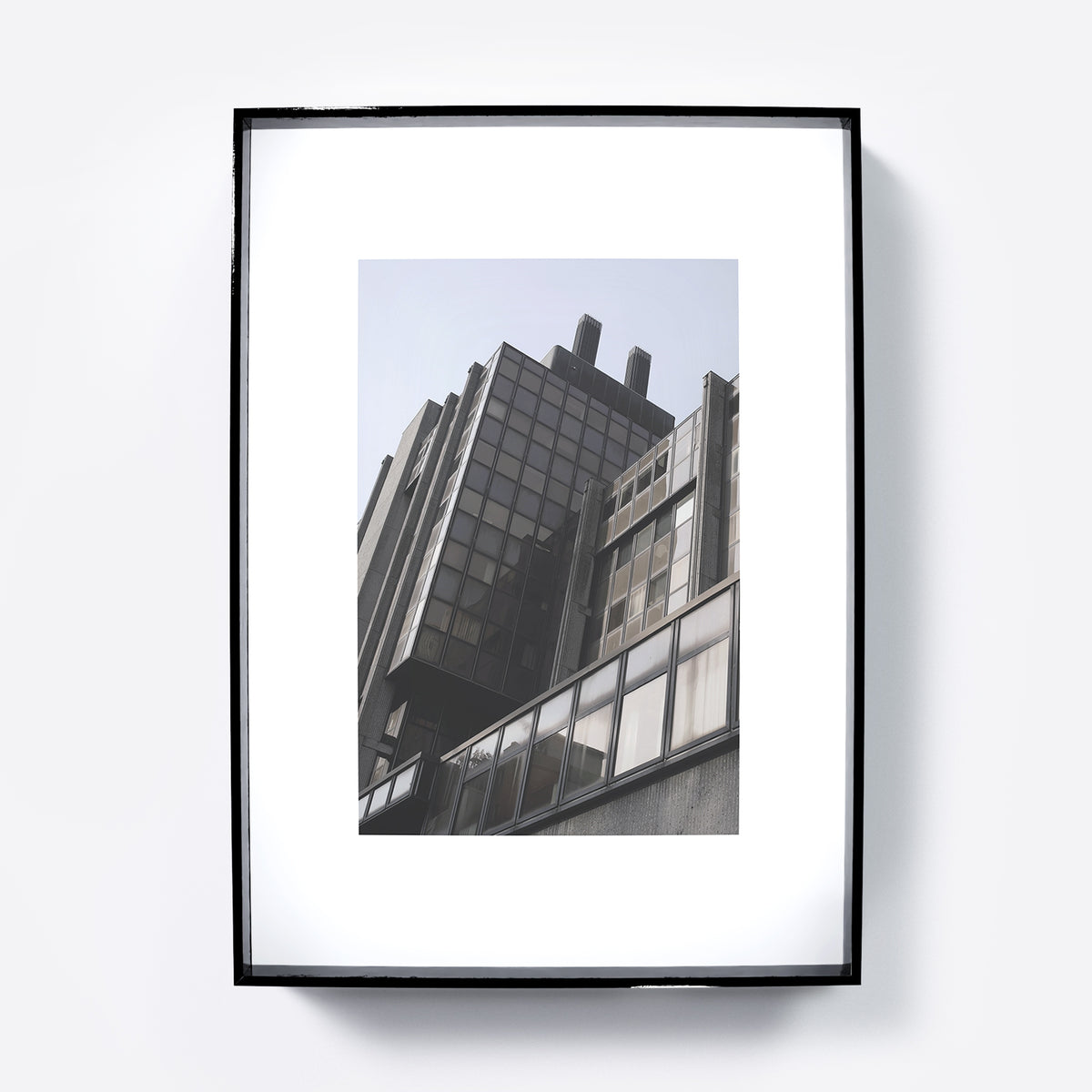Urban photography art print of a modern office building.