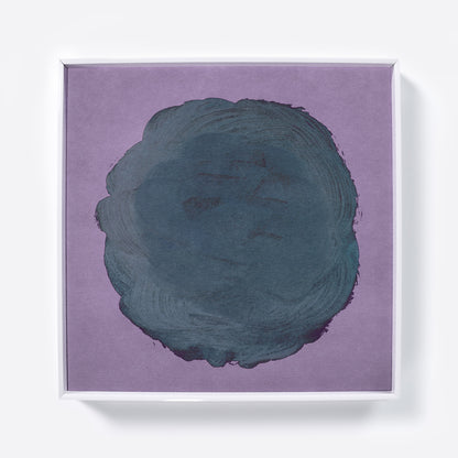 Green on pink abstract contemporary art print.