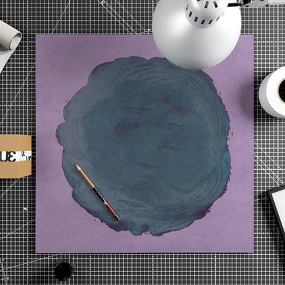 Green on pink abstract contemporary art print on paper.