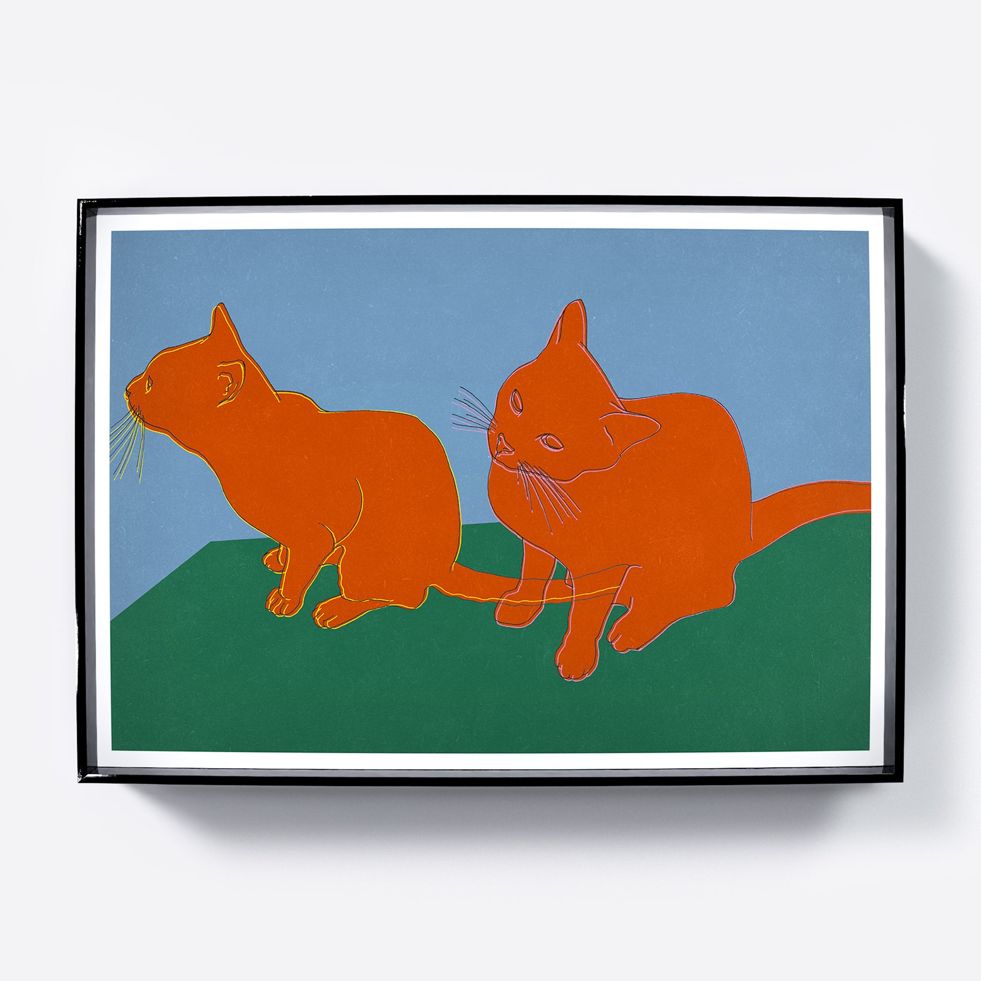 Art print with two cats.