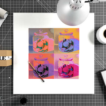 Colorful pop art art print on paper.