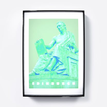 Travel poster Edinburgh landmark green art print.