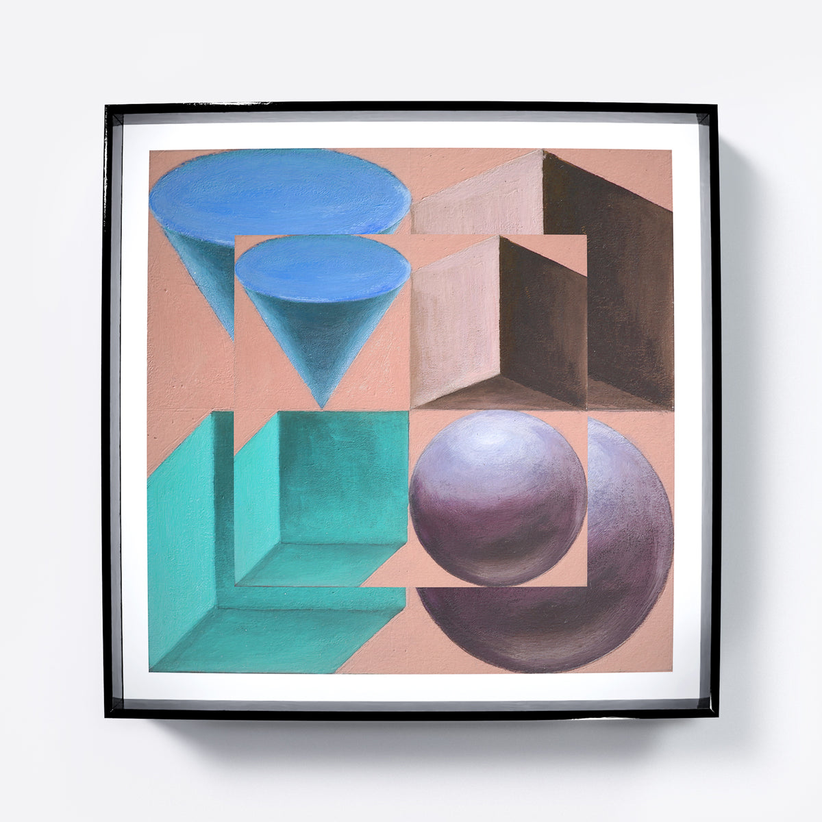 Colorful artistic geometric art print.