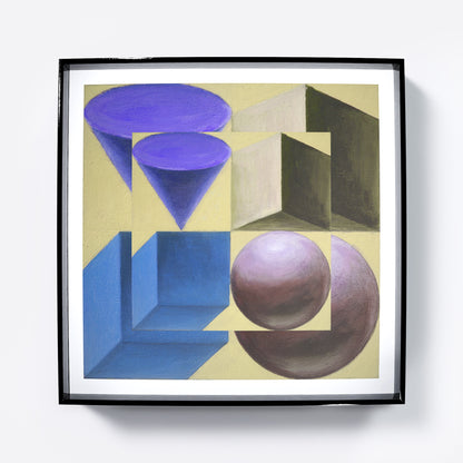 Pastel colors artistic geometric art print.