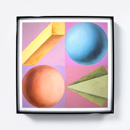 Intense colors playful and colorful geometric art print.