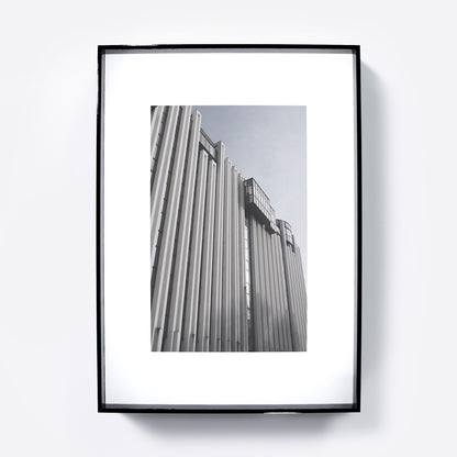 Brutalist, monumental architecture, photography art print.
