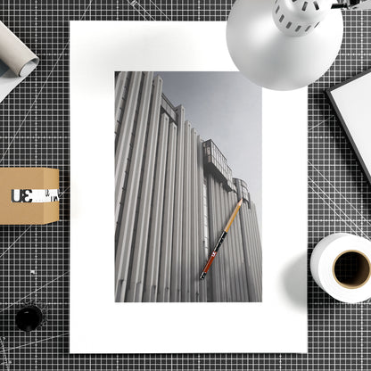 Brutalist, monumental architecture, photography art print on paper.