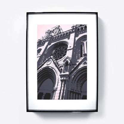 Cathedral facade pop art art print.