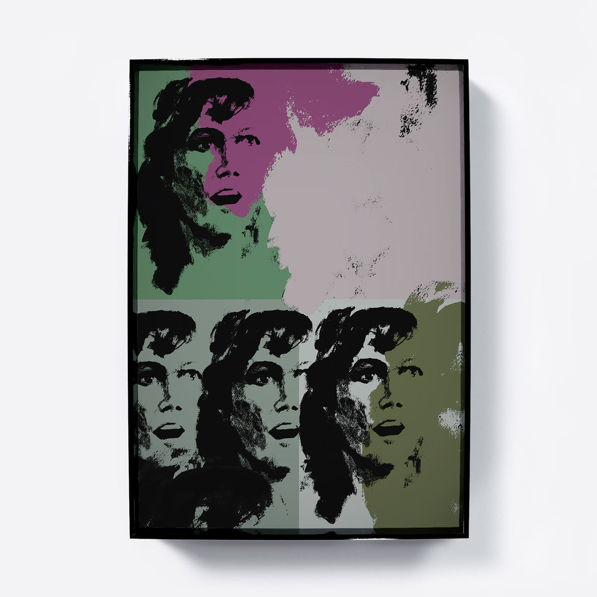 Green and pink pop art art print.