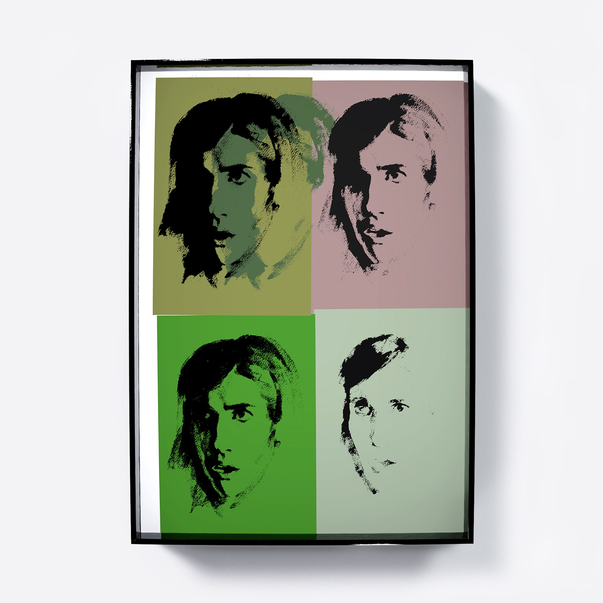 Green portrait repetition pop art art print.