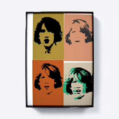 Colorful portrait repetition pop art art print.