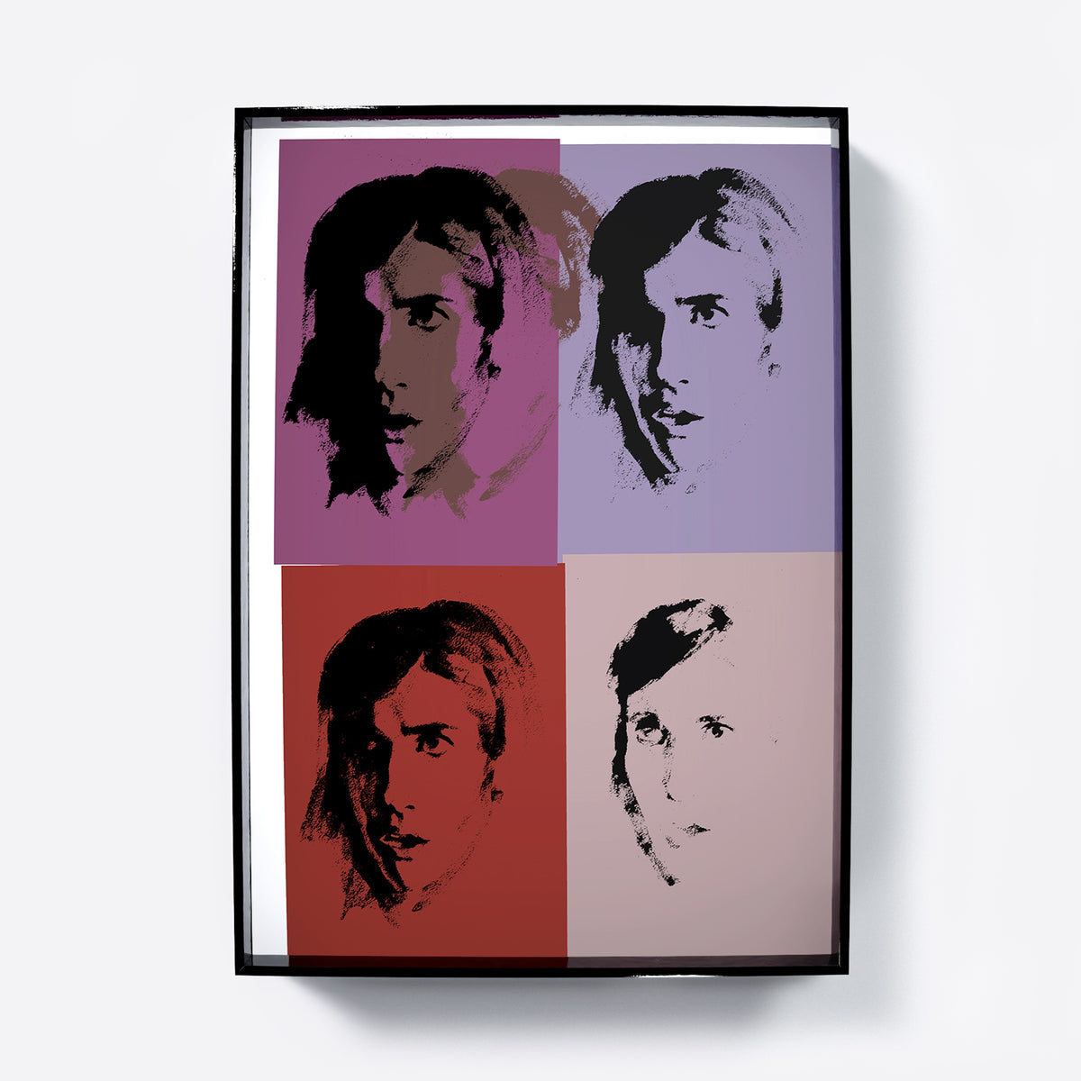 Pink portrait repetition pop art art print.