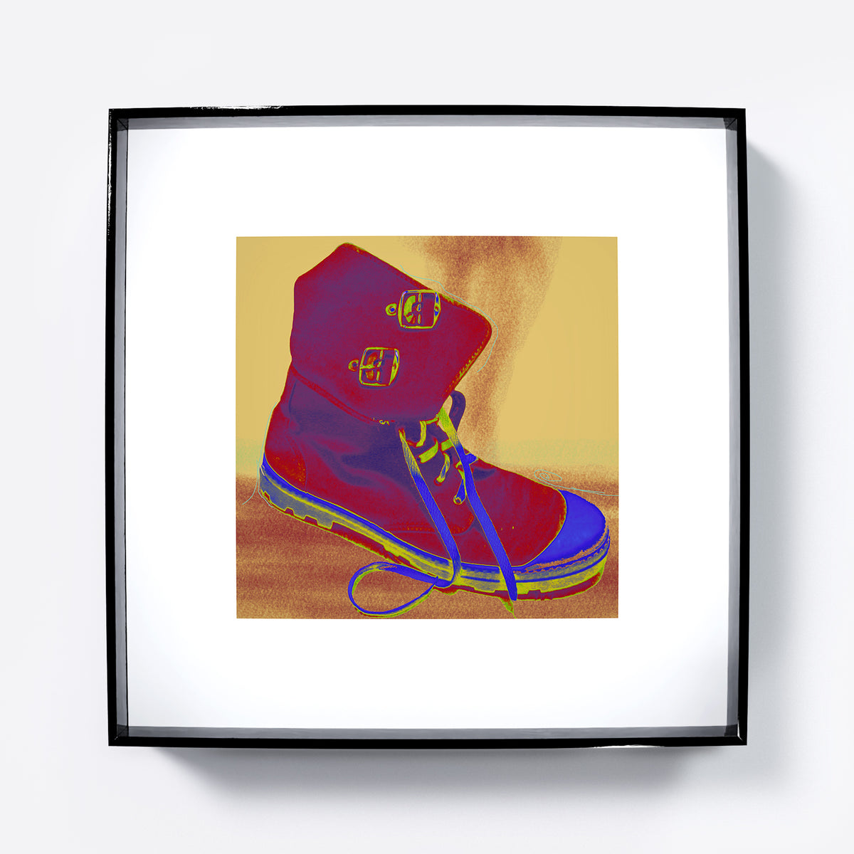 Red boot, colorful pop art art print.