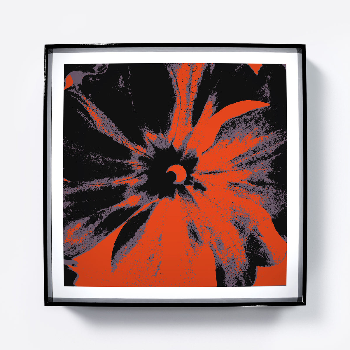Black and red flower pop art art print.