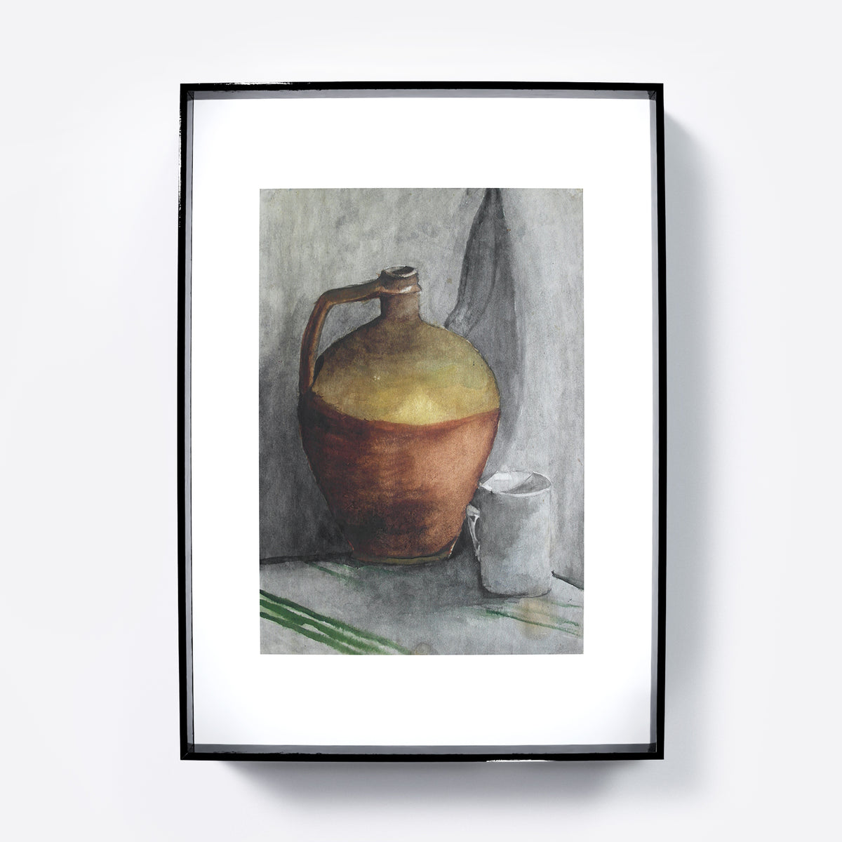 Naive watercolor still life study art print.