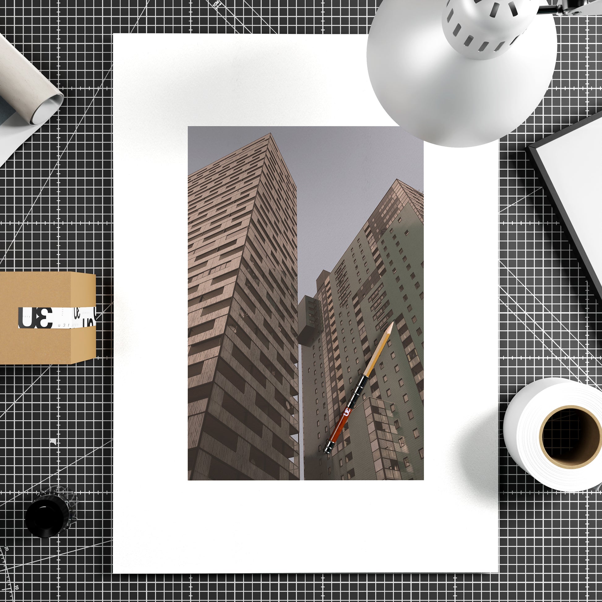 Contemporary architecture, Vienna urban photography art print on paper.