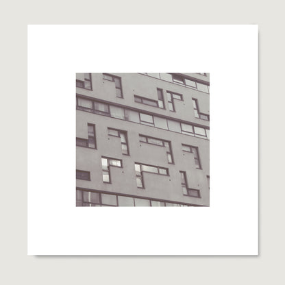 Modern, brutalist architecture, Vienna urban monochrome photography art print on paper.