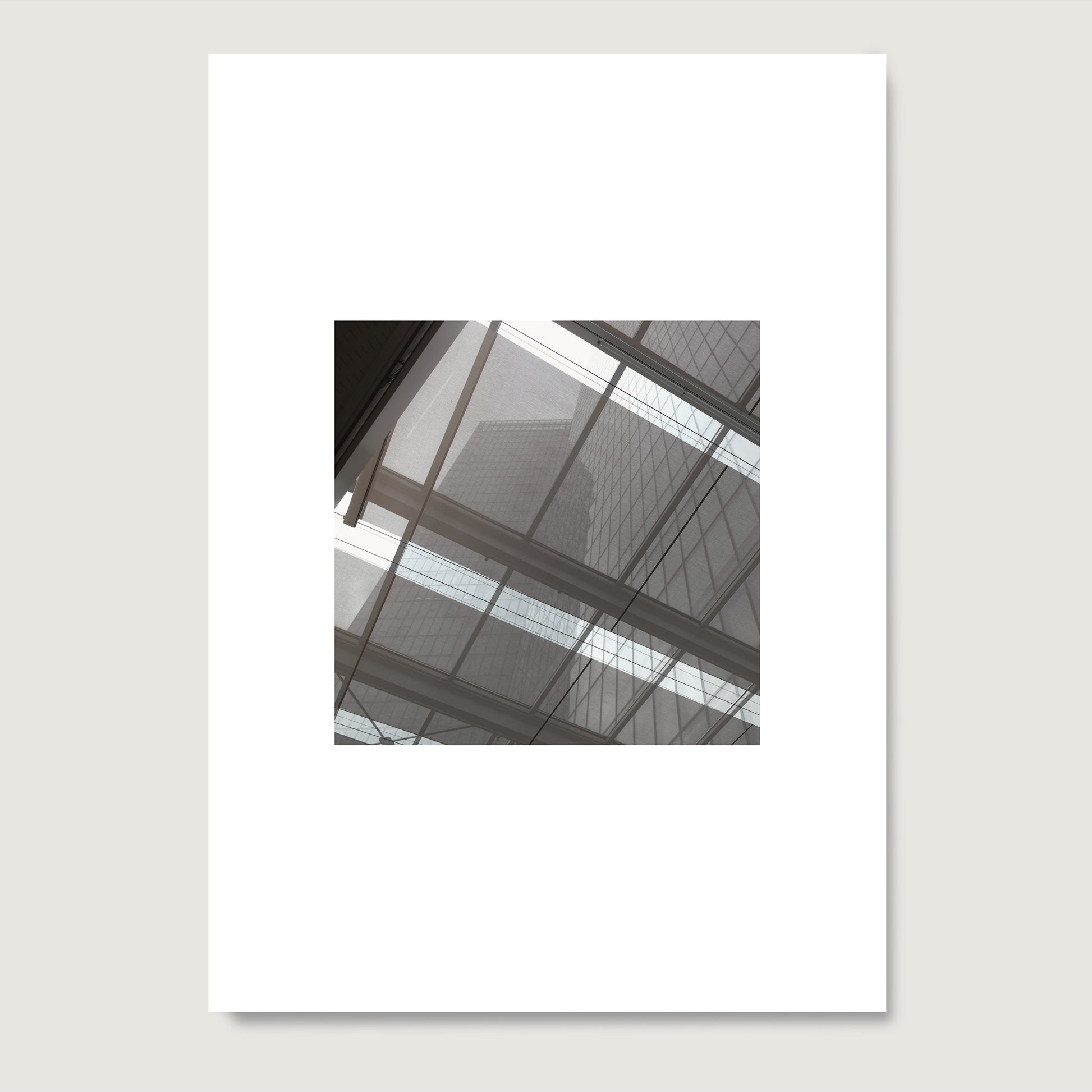 Monochrome modern architectural photography art print on paper.