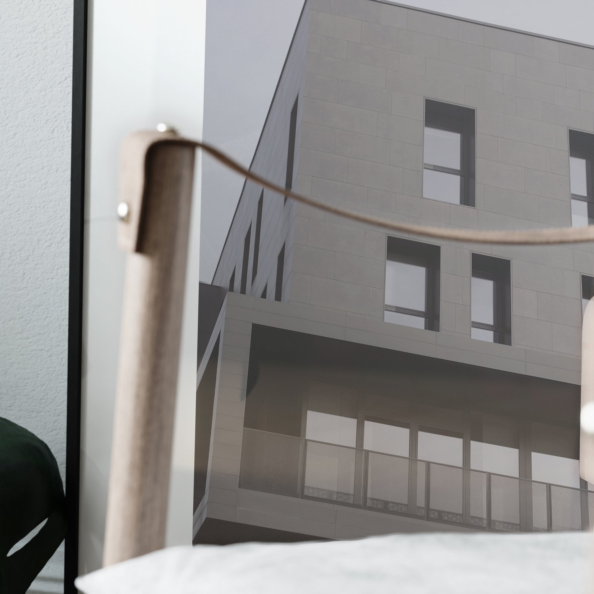 Detail of a contemporary architecture, monochrome urban photography art print.