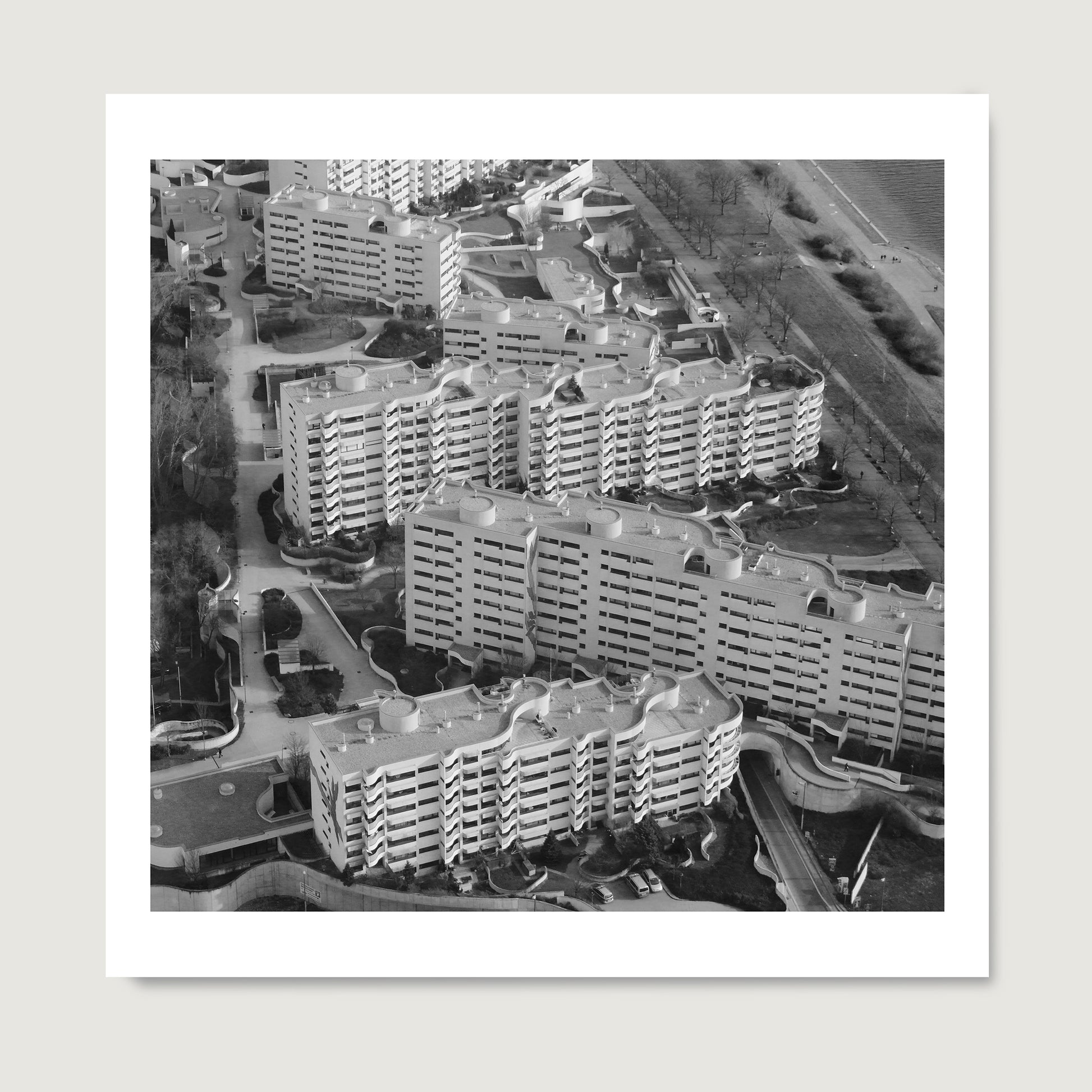 Black and white urban photography art print  on paper.